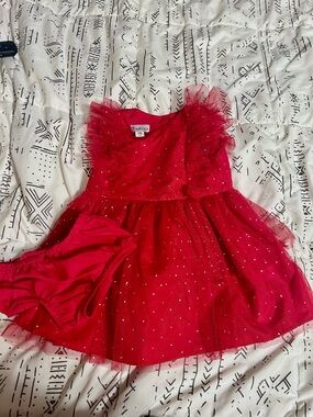 Pippa & Julie Sparkle Red Tulle Party Dress with Bloomers